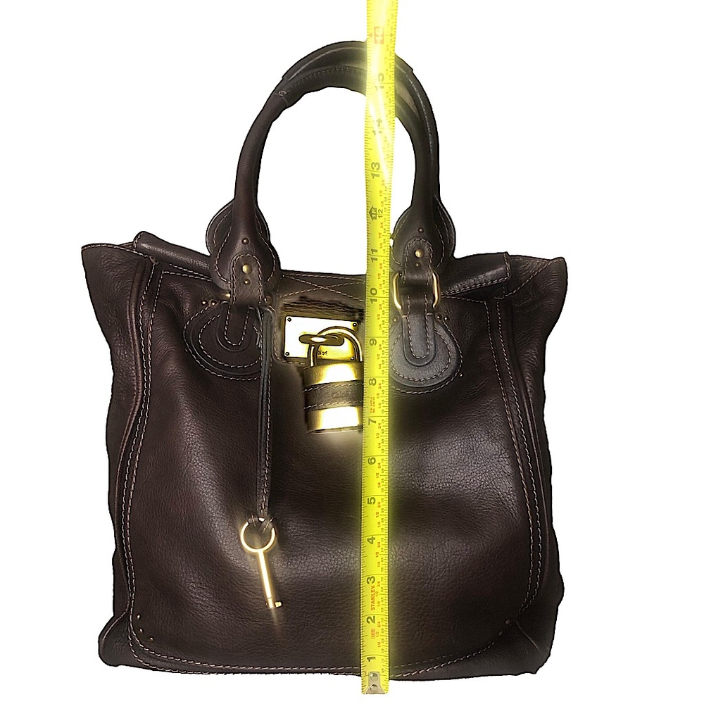 CHLOE Paddington Mocha Brown Leather Bag with Lock & Key Mint Condition - Picture 10 of 17